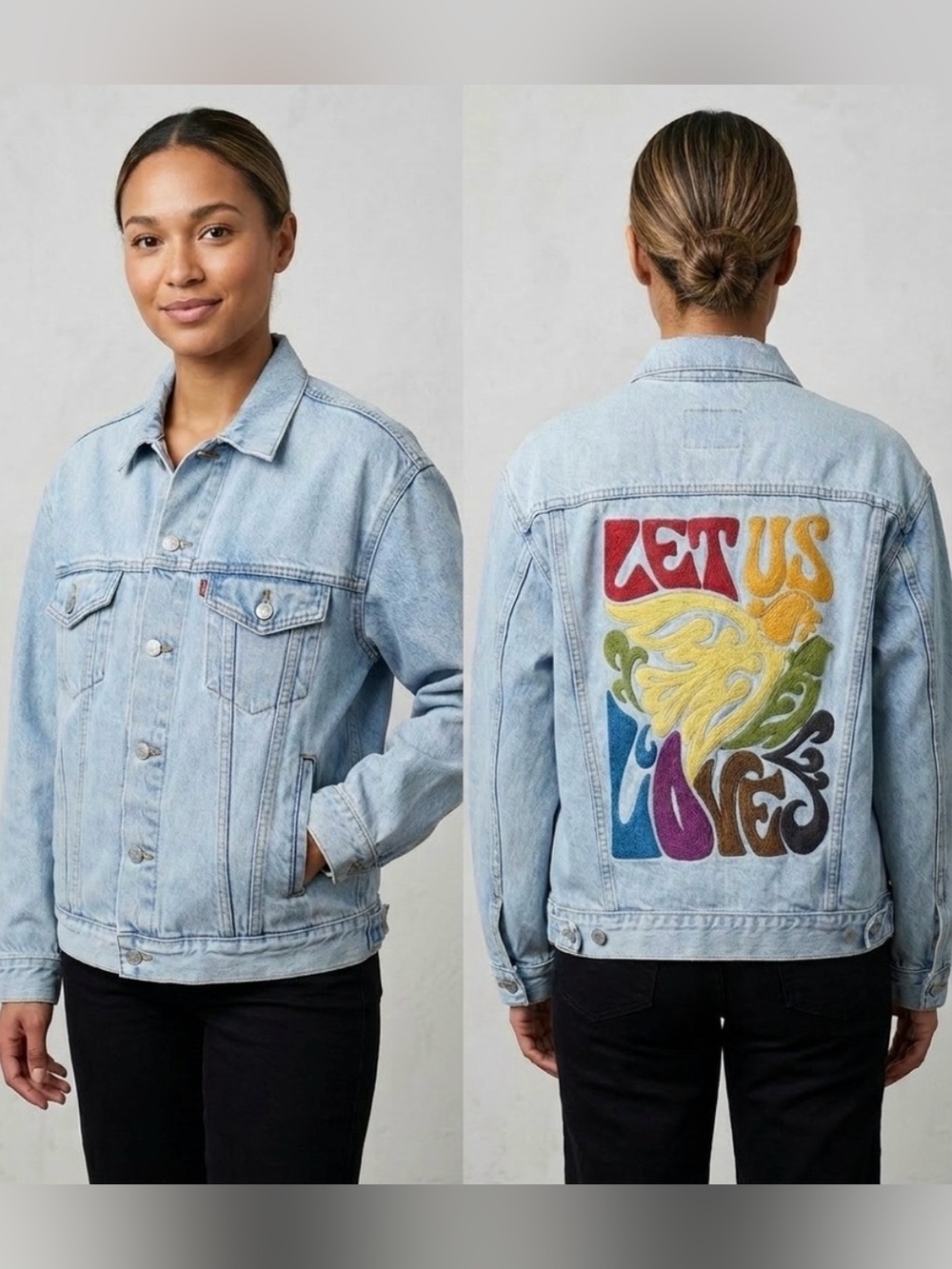 Levi's® Let Us Love Trucker Jacket- Size Small - Picture 2 of 4